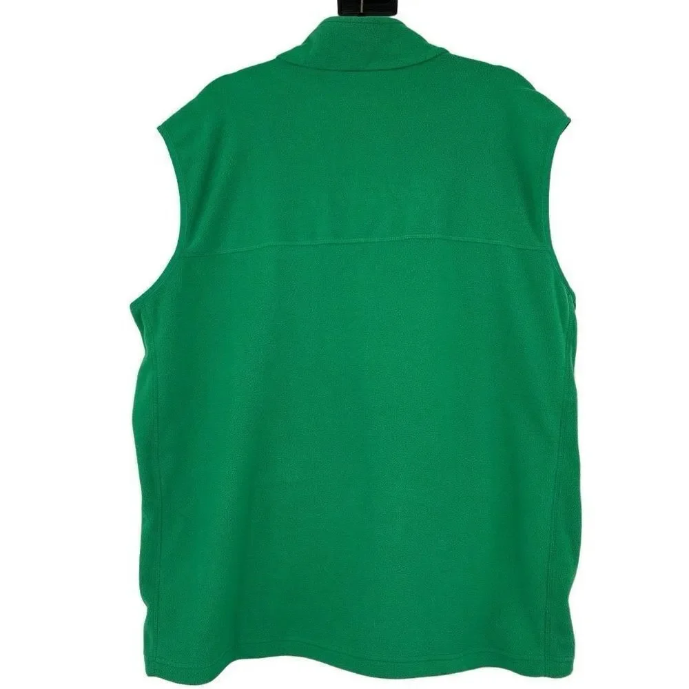 Lands End Fleece Full‎ Zip Vest Green Men’s XL